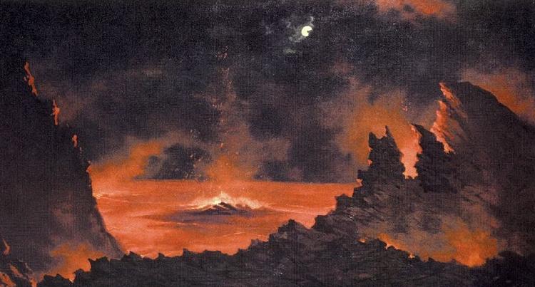 Jules Tavernier Volcano at Night oil painting image